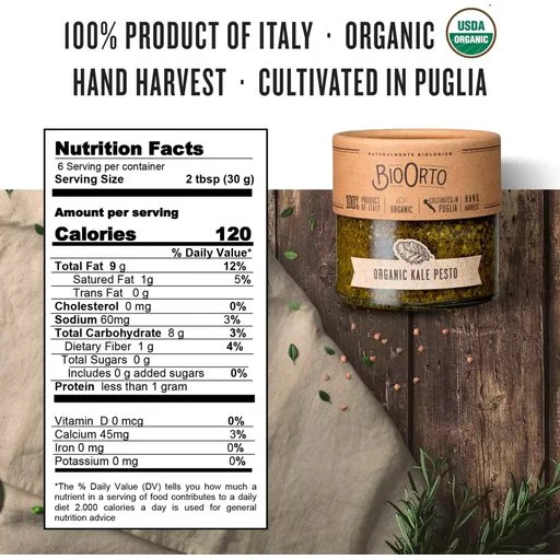 BIO ORTO Organic Kale Pesto - 180g (6.35oz) - Image 2