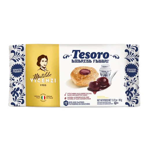 FABBRI Tesoro Puff Pastry Filled With Cherry Jam - 90g (3.17oz)