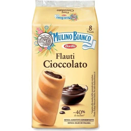 MULINO BIANCO Chocolate Flauti Snack - 8 count